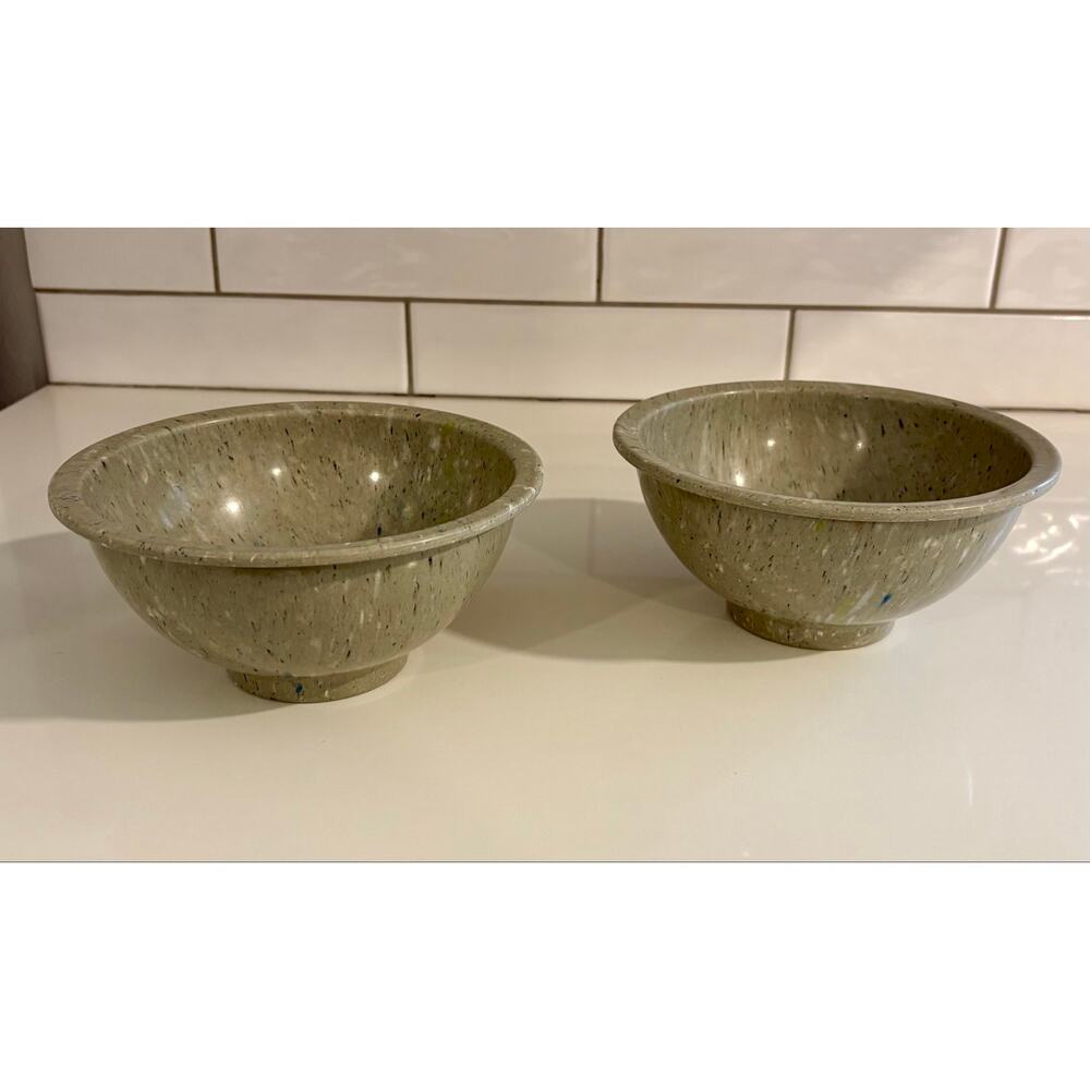 Pair of Vintage Texas Ware Confetti Melamine Plastic Bowls